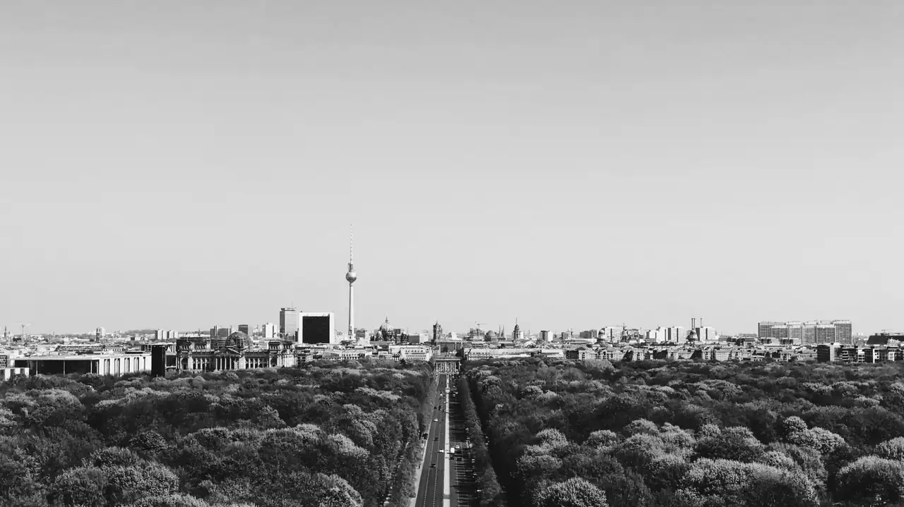 Berliner Skyline mit Tiergarten und Fernsehturm
