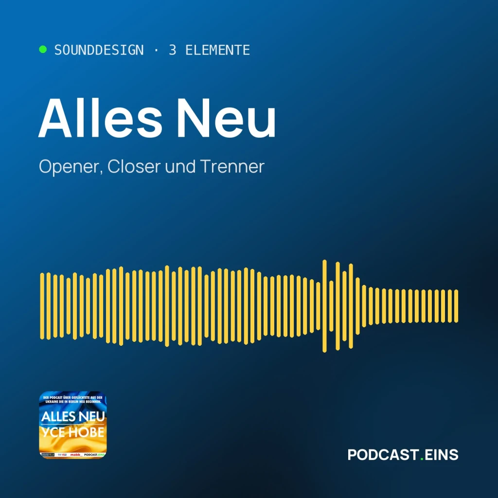 Cover des Sounddesigns von Alles Neu mit der Wellenform des Openers