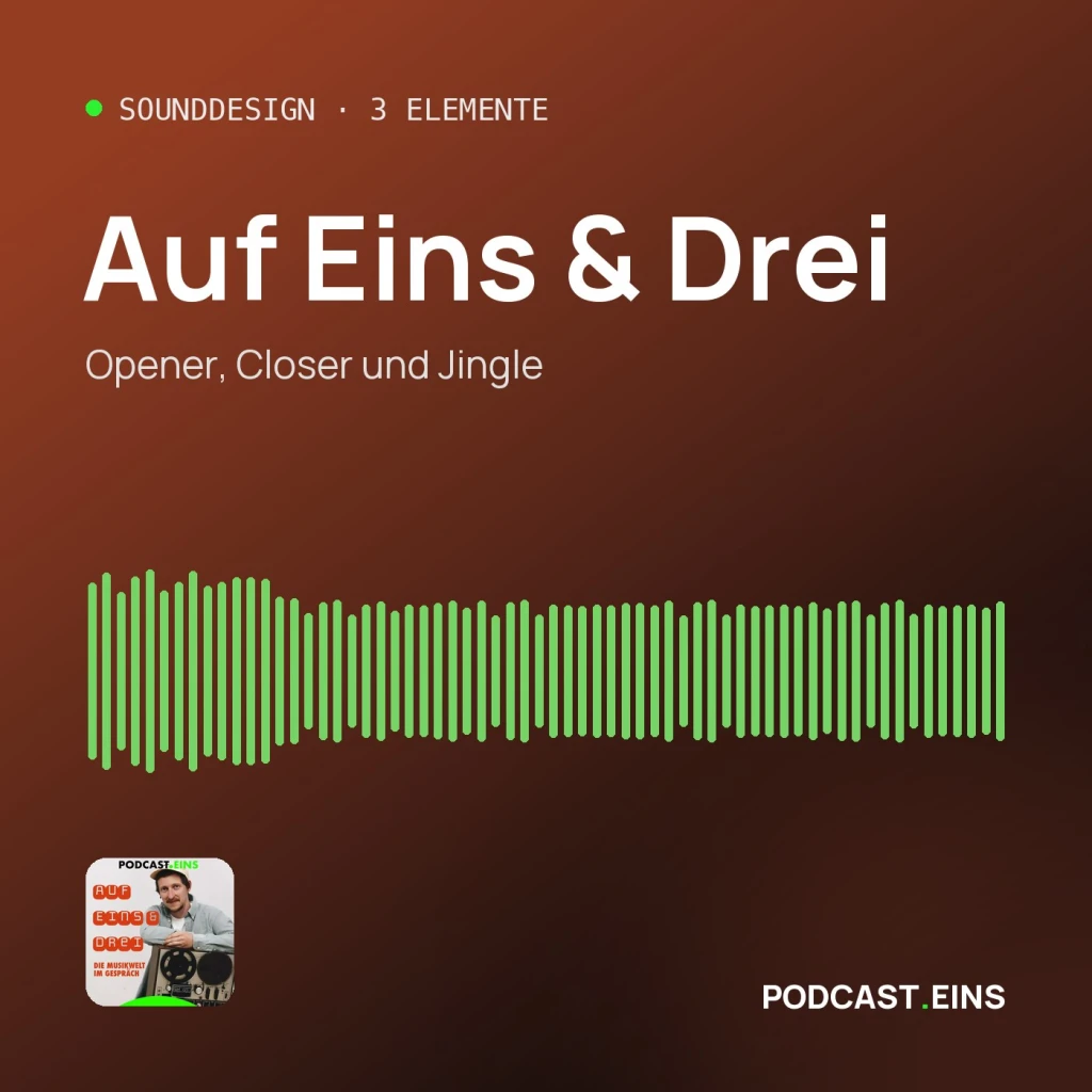 Cover des Sounddesigns von Auf Eins & Drei mit der Wellenform des Openers