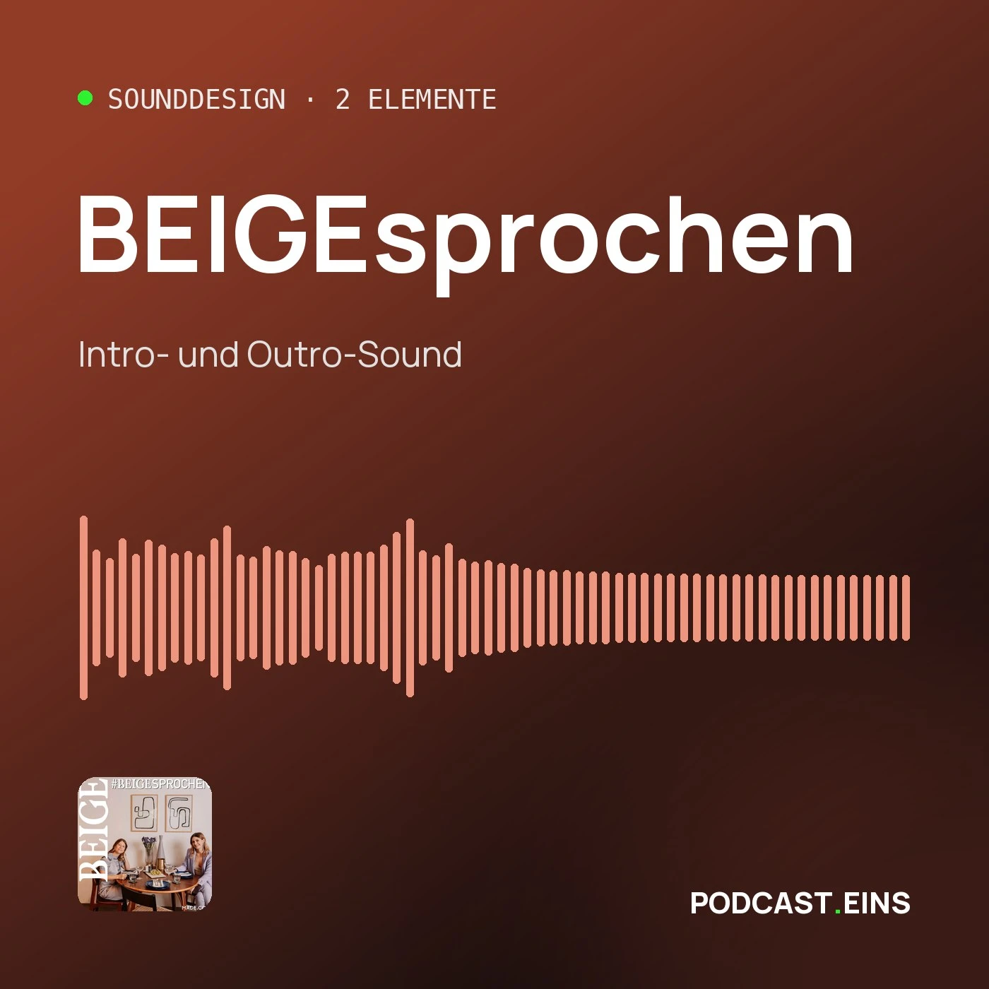 Cover des Sounddesigns von BEIGEsprochen mit der Wellenform des Openers