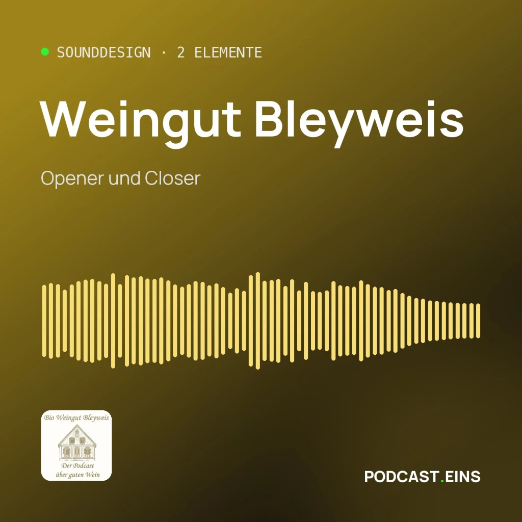 Cover des Sounddesigns von Bio Weingut Bleyweis mit der Wellenform des Openers