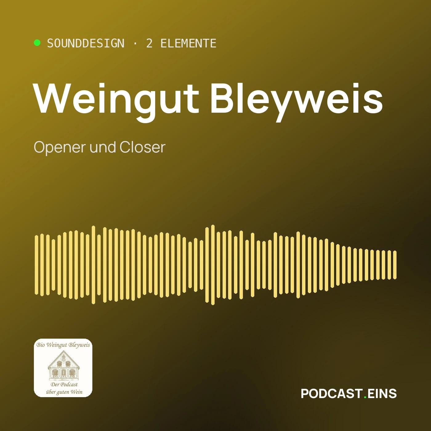 Cover des Sounddesigns von Bio Weingut Bleyweis mit der Wellenform des Openers