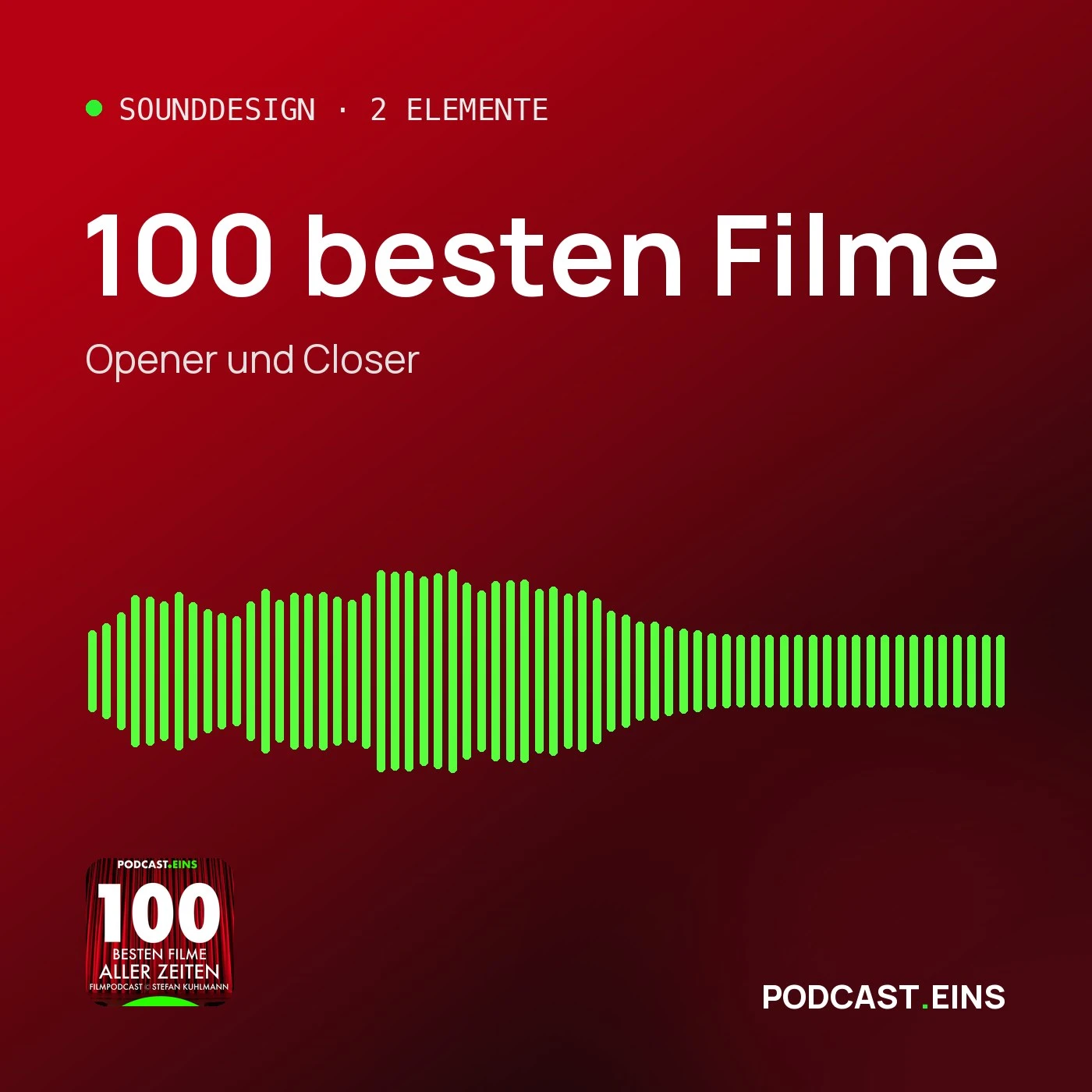 Cover des Sounddesigns von Die 100 besten Filme aller Zeiten mit der Wellenform des Openers