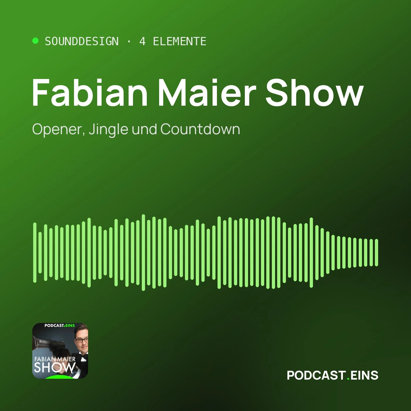 Cover des Sounddesigns von Fabian Maier Show mit der Wellenform des Openers