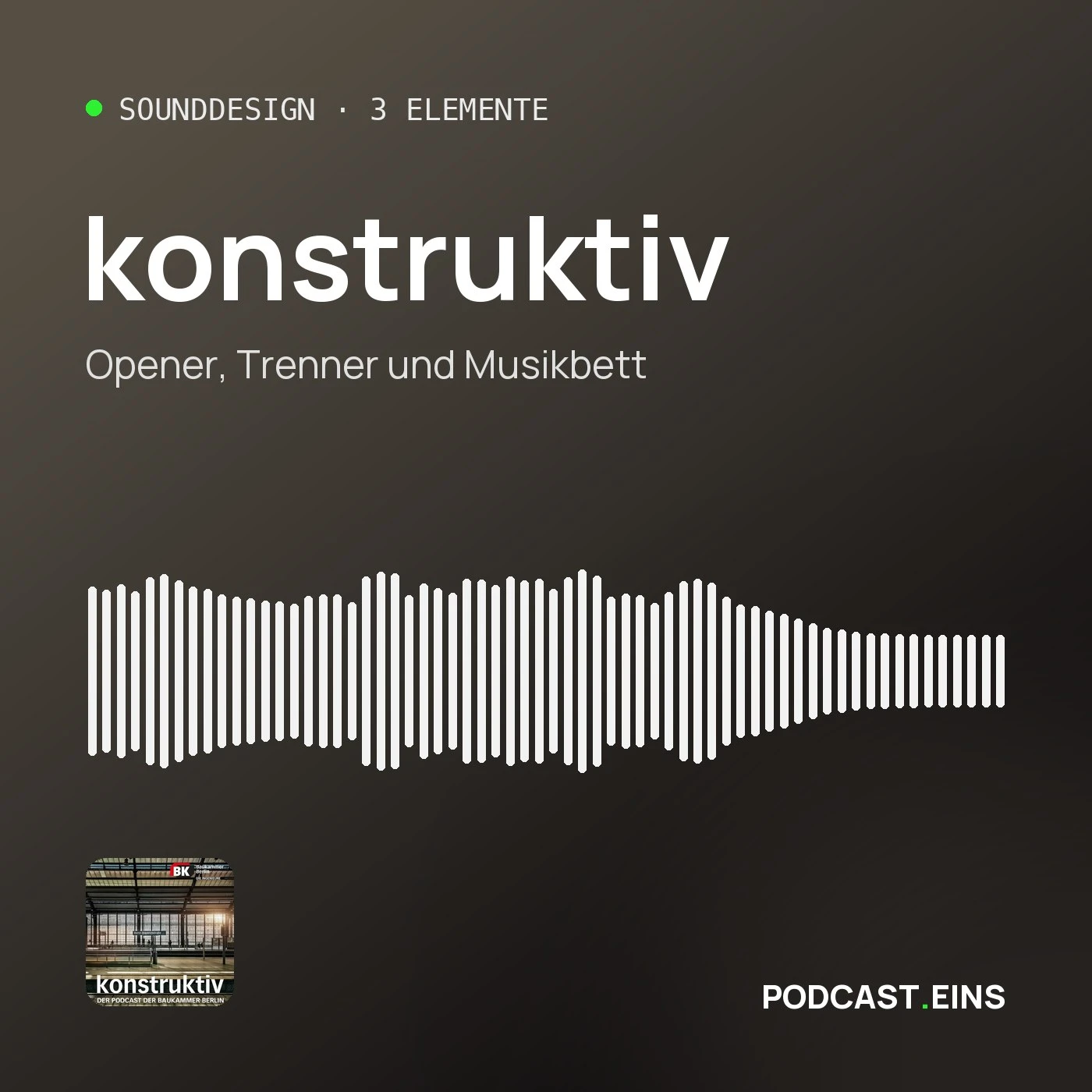 Cover des Sounddesigns von konstruktiv mit der Wellenform des Openers