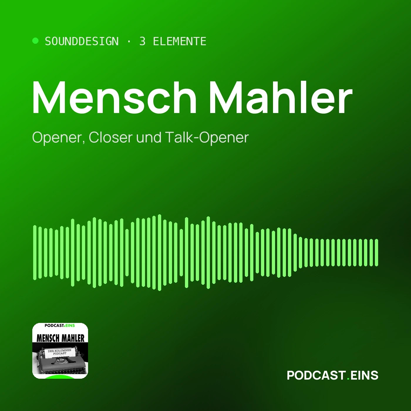 Cover des Sounddesigns von Mensch Mahler mit der Wellenform des Openers