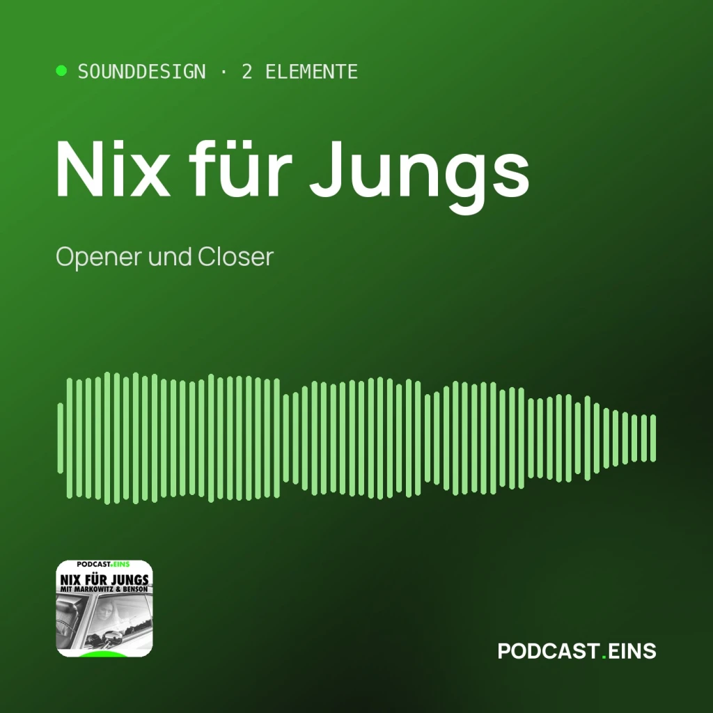 Cover des Sounddesigns von Nix für Jungs mit der Wellenform des Openers