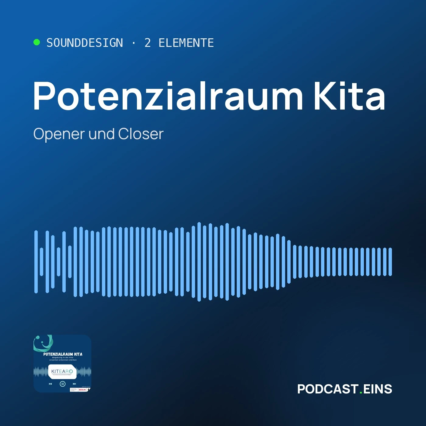 Cover des Sounddesigns von Potenzialraum Kita mit der Wellenform des Openers