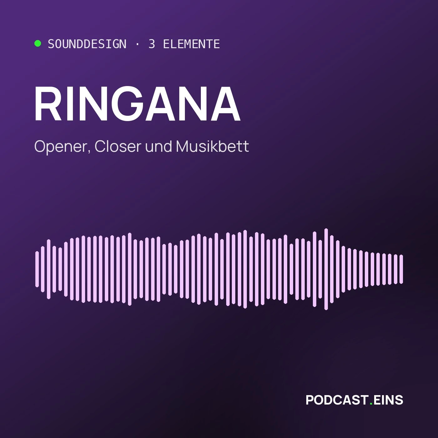 Cover des Sounddesigns von RINGANA mit der Wellenform des Openers