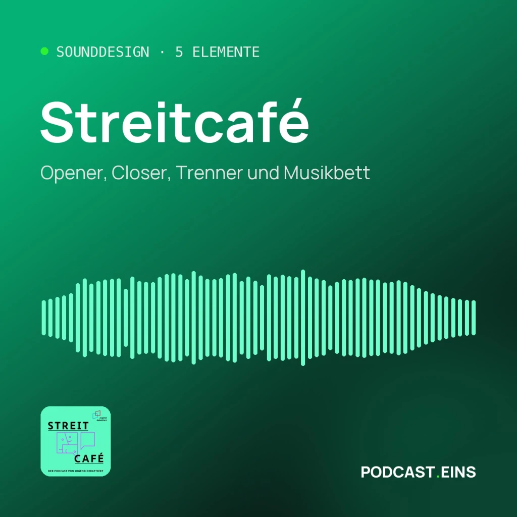 Cover des Sounddesigns von Streitcafé mit der Wellenform des Openers