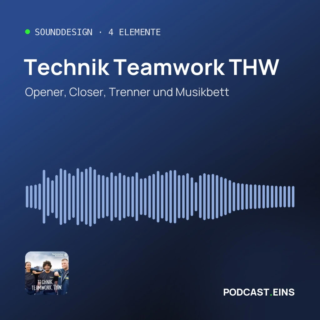 Cover des Sounddesigns von Technik Teamwork THW mit der Wellenform des Openers